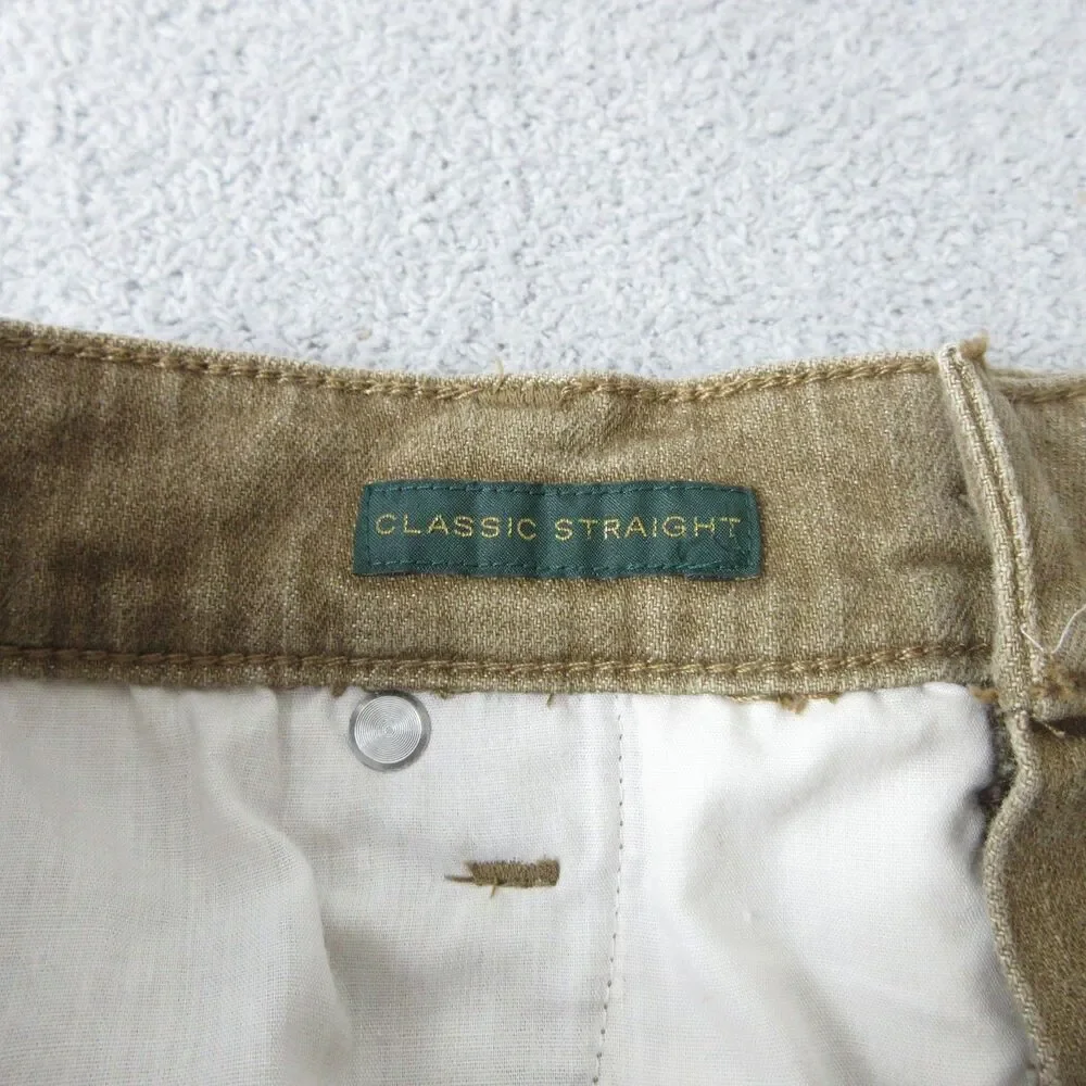 Ralph Lauren LRL Pants Womens 10P Classic Straight Beige Denim Stretch 32x29